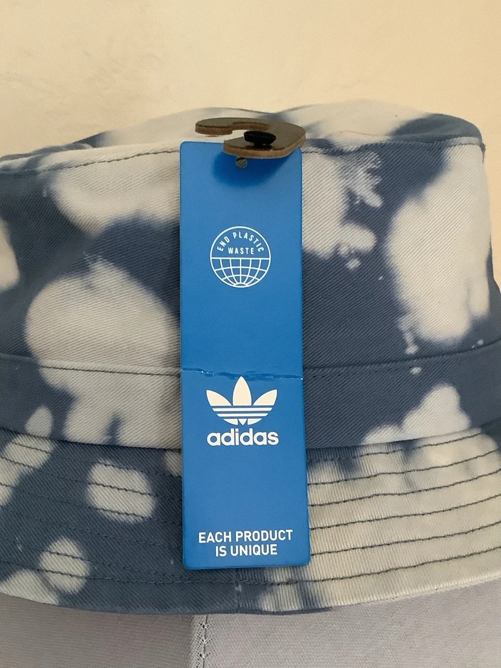 adidas Kids Tie-Dye Blue and White Bucket Hat